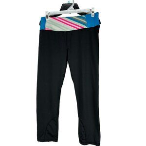High Energie Junior Leggings Size M Black Multicolor Waistband